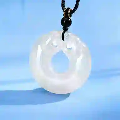 百年传琪 【双龙玉环】 玉髓 吊坠 男女同款情侣款