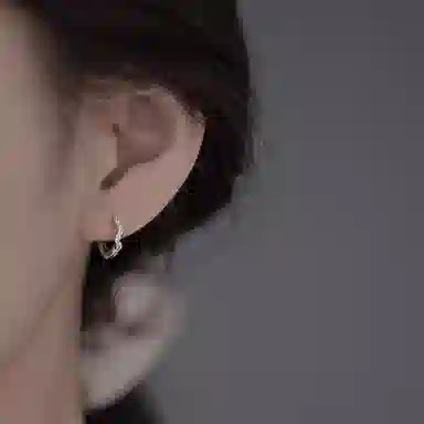 百年传琪 轻奢小众高级感耳圈耳饰 足银 耳环 女款