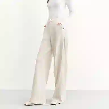 太平鸟 纯色高腰直筒保暖休闲裤 女款