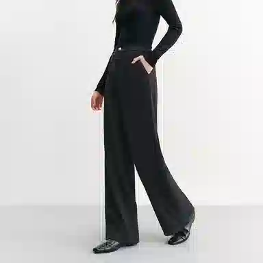 太平鸟 纯色高腰直筒保暖休闲裤 女款