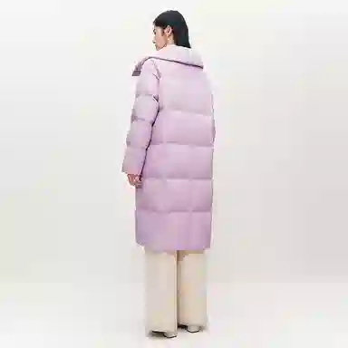 太平鸟 印花长款面包服休闲立领羽绒服 女款