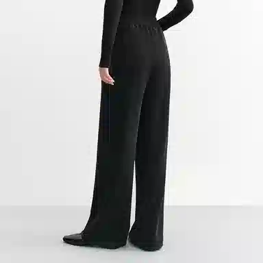 太平鸟 纯色高腰直筒保暖休闲裤 女款