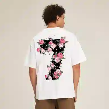 REXSHION Rose Ink Casual T-Shirt