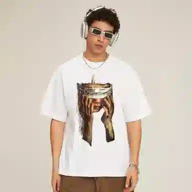 REXSHION Vintage Streetwear Painted T-Shirt
