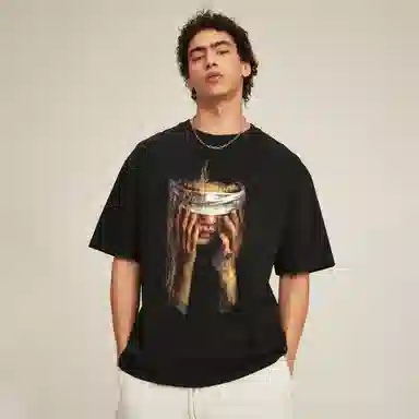 REXSHION Vintage Streetwear Painted T-Shirt