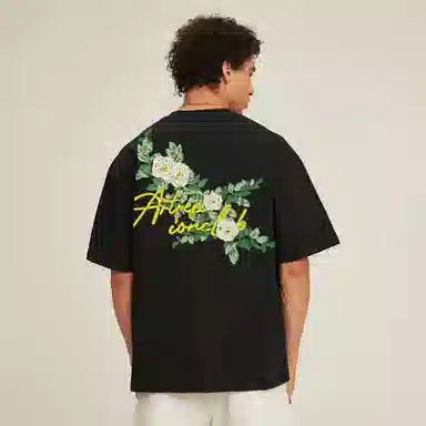 REXSHION Vintage Floral Logo T-Shirt