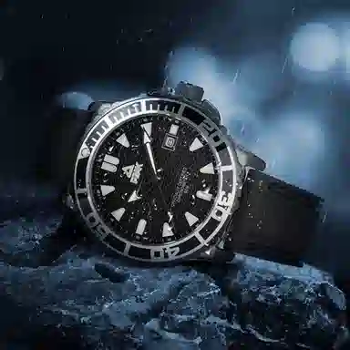 匹克经典简约全自动机械手表男时尚防水夜光 自动机械机芯 精钢表带 国表 男表 黑色表盘 通勤商务百搭