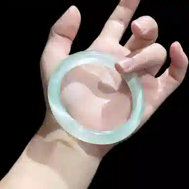 匠锁心玉 远山黛天青冻美人镯 新中式国风 小众典雅 吉祥如意轻奢高级清冷感 极简风 潮流年轻气质百搭 温润手饰显白#好运 琉璃 手镯 女款