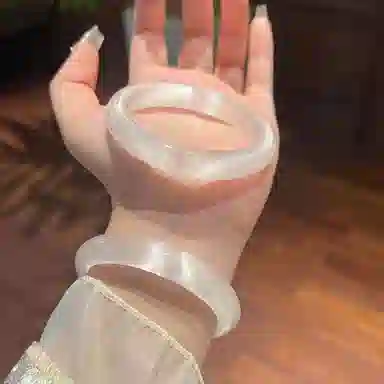 匠锁心玉 白月光猫眼镯子清透新中式精致古风清冷感温润气质显白优雅小众叠戴镯子百搭素圈女友甜蜜浪漫告白好运 琉璃 手镯 男女同款情侣款