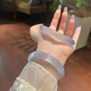 匠锁心玉 白月光猫眼镯子清透新中式精致古风清冷感温润气质显白优雅小众叠戴镯子百搭素圈女友甜蜜浪漫告白好运 琉璃 手镯 男女同款情侣款