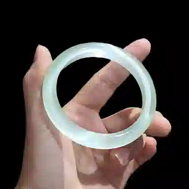 匠锁心玉 远山黛天青冻美人镯 新中式国风 小众典雅 吉祥如意轻奢高级清冷感 极简风 潮流年轻气质百搭 温润手饰显白#好运 琉璃 手镯 女款