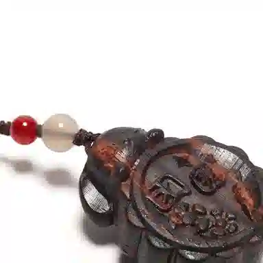 鶄鲤 国风小众原创双面精雕团圆兔 降真香 挂件 男女同款情侣款