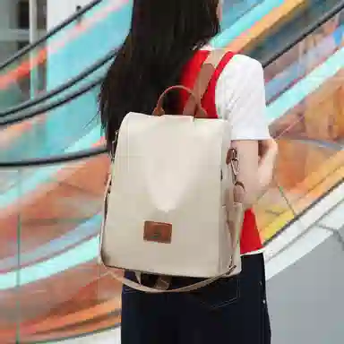 威蒙 个性潮流可单肩斜挎学生书包洋气百搭精致感大容量背包 牛津布 双肩包 常规 男女同款情侣款 多色