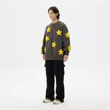 SQQZ Project 3D Star Crewneck Sweatshirt