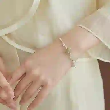 建禄 蝶涟漪 平安喜乐碎银子 复古文艺 和田玉 手串 女款 青白玉