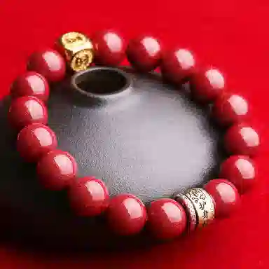 妍韵珠宝 复古国潮风本命年紫金砂 扭转乾坤护身符转运珠 再造辰砂朱砂 手串 男女同款情侣款