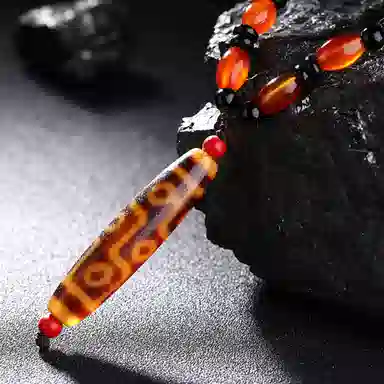 豆蔻时光 新中式转运藏式九眼天珠节节高升款 玉髓 玉石吊坠 男女同款情侣款