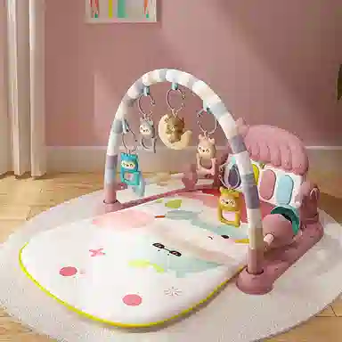 益米 婴儿健身架 安抚哄娃神器 脚踏钢琴 故事机 有灯光 早教益智玩具