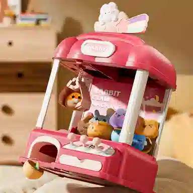 益米 大号娃娃机 网红抓娃娃带声光 节日礼 物 彩虹兔奶茶熊 玩具