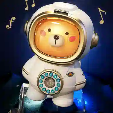 益米 太空熊存钱罐 玩具 带音乐灯光 家居装饰