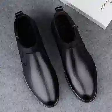 英伦骑士 头层牛皮 舒适   潮流百搭 时尚 短靴 男款 黑色