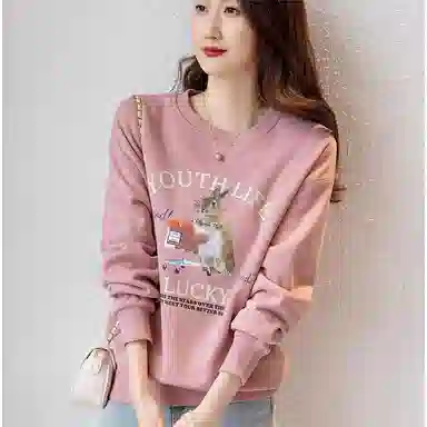 【dme】 减龄多巴胺  圆领宽松显瘦加绒字母印花卫衣 女款