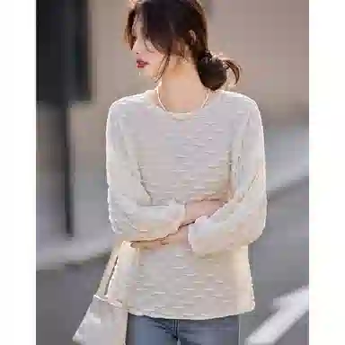 【dme】 宽松圆领纯色九分袖卫衣 女款 薄荷绿