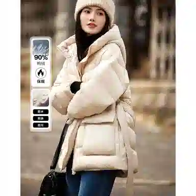 【dme】 新款加厚连帽保暖短款显高羽绒服 女款