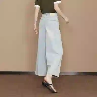 【dme】 宽松遮肉显瘦八分阔腿直筒牛仔裤 女款