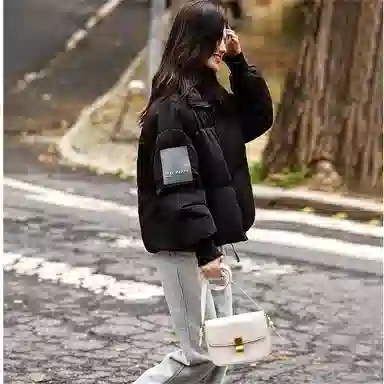 【dme】 基础纯色简约立领显高短款棉服 女款