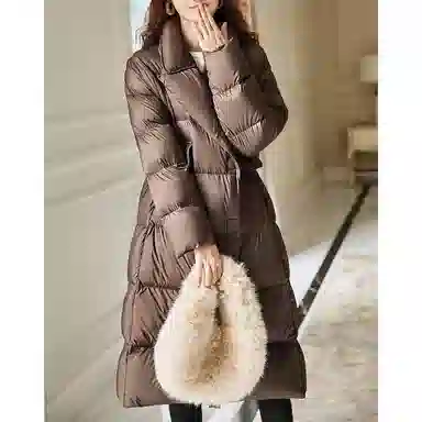 【dme】 纯色基础加厚保暖气质长款翻驳领羽绒服 女款