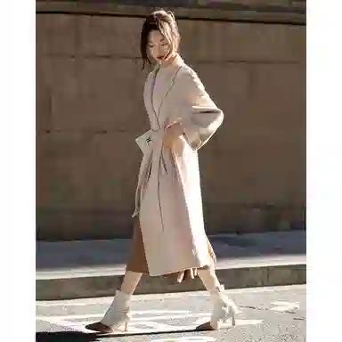 【dme】 冬季老钱翻驳领双排扣长款气质遮肉轻奢保暖外套轻盈优雅简约时尚百搭高级感精致温柔休闲大方得体小个子宽松显瘦大衣 女款