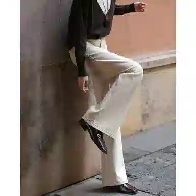 【dme】 保暖中腰字母刺绣直筒藏肉通勤休闲百搭纯色显瘦牛仔裤 女款