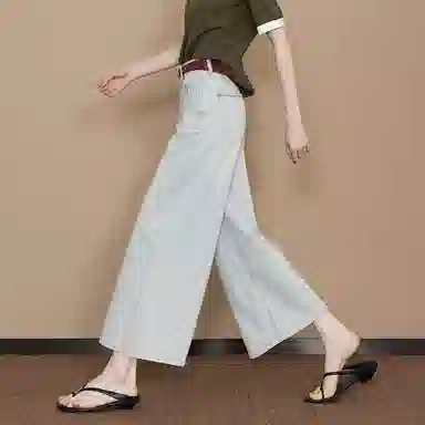 【dme】 宽松遮肉显瘦八分阔腿直筒牛仔裤 女款