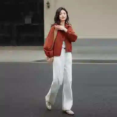 【dme】 纯色连帽拉链长袖夹克外套 女款