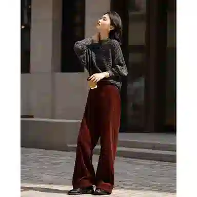 【dme】 冬季优雅立领连袖线衫花纱气质小个子上衣复古松弛感宽松显瘦简约设计休闲时尚潮流高级感慵懒风宝藏内搭高智感基础针织衫 女款