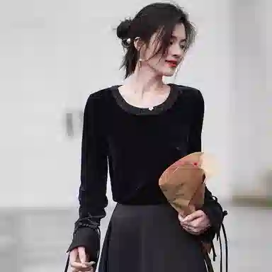 【dme】 纯色休闲通勤长袖衬衫 女款 黑色