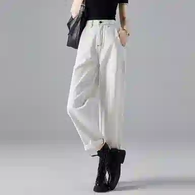 【dme】 中腰纯色宽松直筒牛仔裤 女款 本白