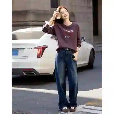 【dme】 字母刺绣长袖时尚休闲百搭舒适潮流简约设计个性卫衣 女款