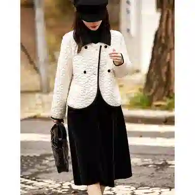 【dme】 气质微宽松轻便显瘦双排扣棉服 女款