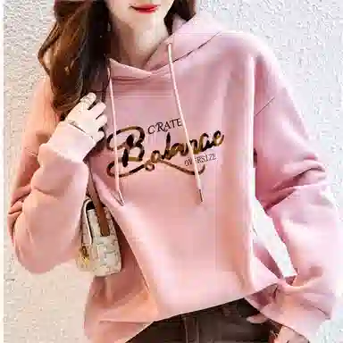 【dme】 休闲宽松连帽字母卫衣 女款