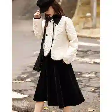 【dme】 气质微宽松轻便显瘦双排扣棉服 女款