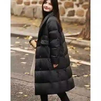 【dme】 纯色基础加厚保暖气质长款翻驳领羽绒服 女款