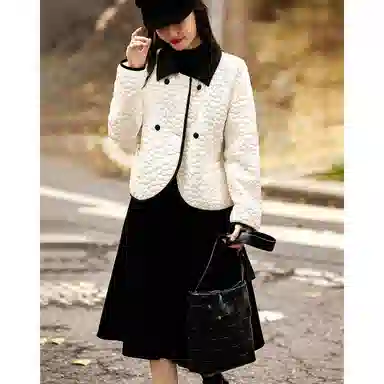 【dme】 气质微宽松轻便显瘦双排扣棉服 女款