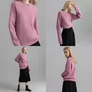 【dme】 新款轻奢时尚休闲长袖针织衫 女款 紫色