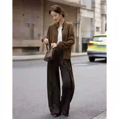 【dme】 冬季保暖修身通勤立领花边装饰泡泡袖衬衣秋冬外套长袖慵懒风宽松显瘦舒适百搭透气正肩复古日常时尚潮流基础款衬衫 女款