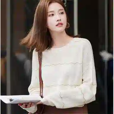 【dme】 圆领宽松套头长袖毛衣 女款