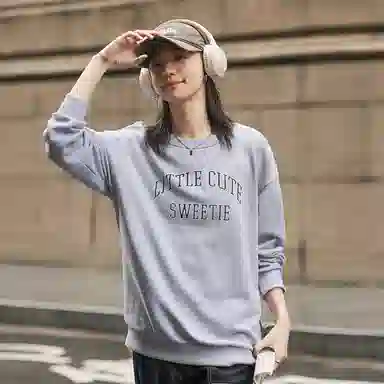 【dme】 圆领宽松套头长袖卫衣 女款 深花灰色