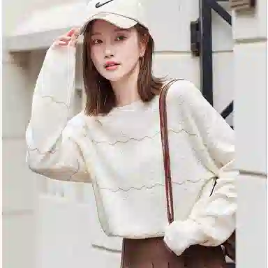 【dme】 圆领宽松套头长袖毛衣 女款