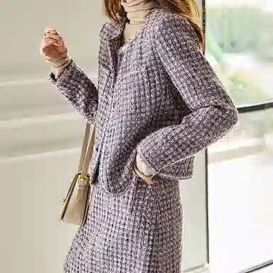 【dme】 圆领上衣中腰半身裙裙装套装 女款 蔷薇紫